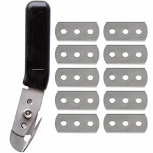 EHDIS Stainless steel Knife Scraper with 10pcs Blades Wrap Vinyl Cutter Backpaper Slitter Car Styling Tint DIY Cutting Tools