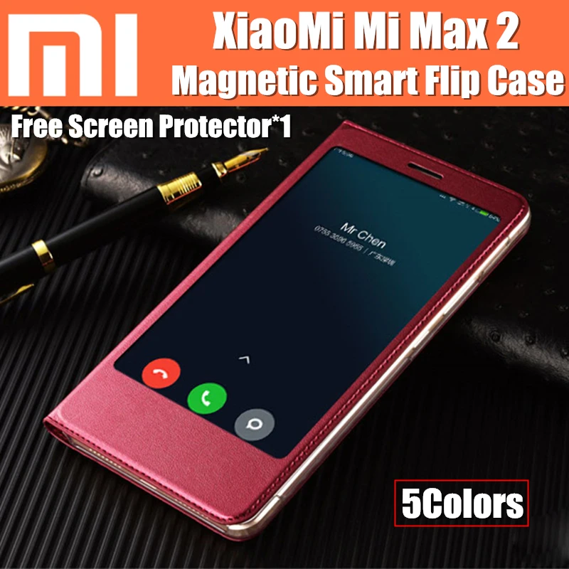 

xiaomi mi max 2 case smart flip cover magnetic to auto sleep/wake up original catman funda for xiaomi mi max2 max 2 coque cases