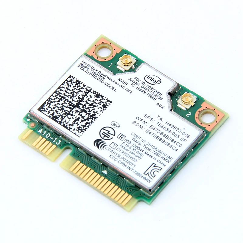 Беспроводная мини карта PCI-E 7260HMW Wifi для Intel AC 7260 Двухдиапазонная 867 Мбит/с 802.11ac 2,4G/5G Bluetooth 4,0+ 2x U. FL IPEX антенна