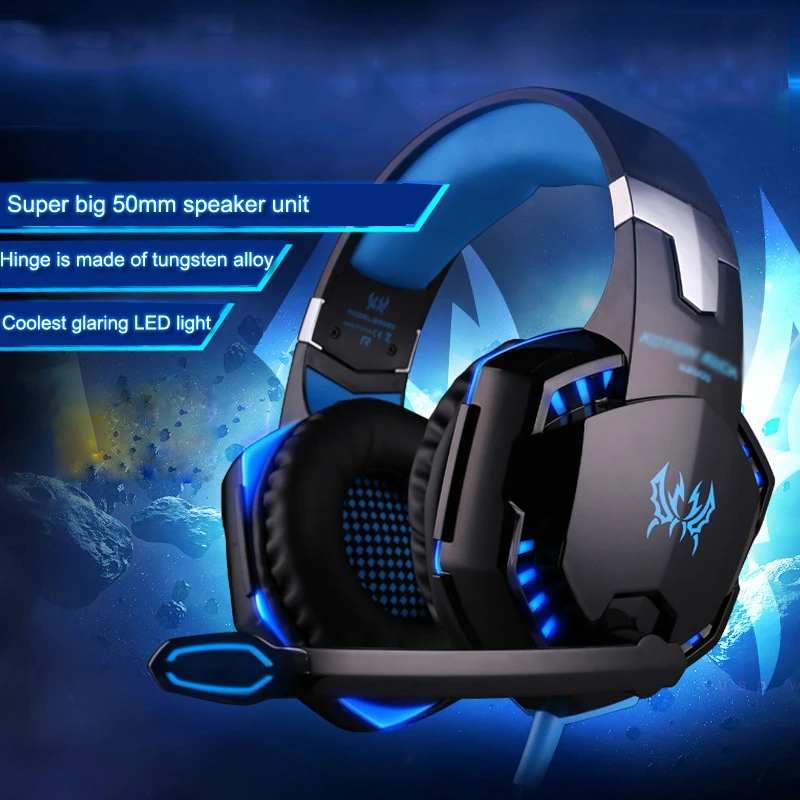 

HOOWAN G2000 Gaming Headsets wired Big Headphones with Mic Stereo backlit Earphones Deep Bass for PC Computer Phone Gamer Laptop