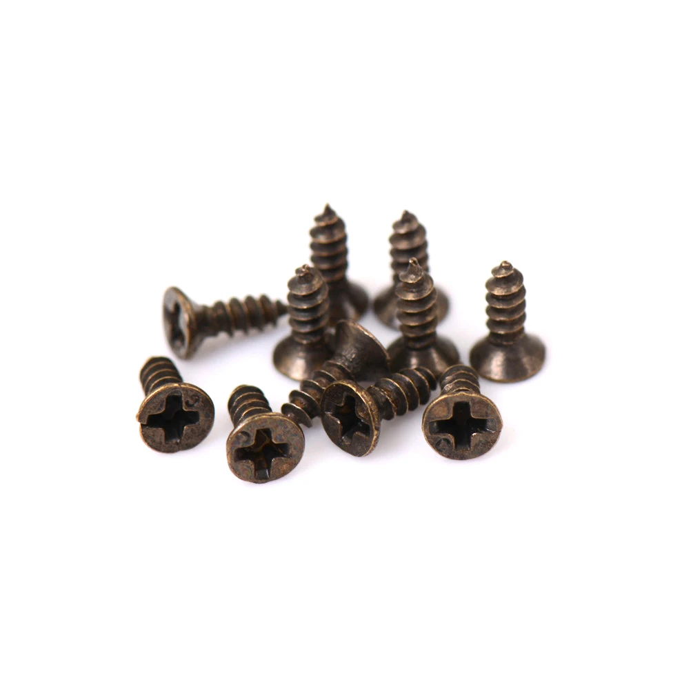 

ZLinKJ Practical New 200Pcs Antique Bronze Head Self-tapping Screws Fasteners Hardware Accessories M2x6mm top Quality