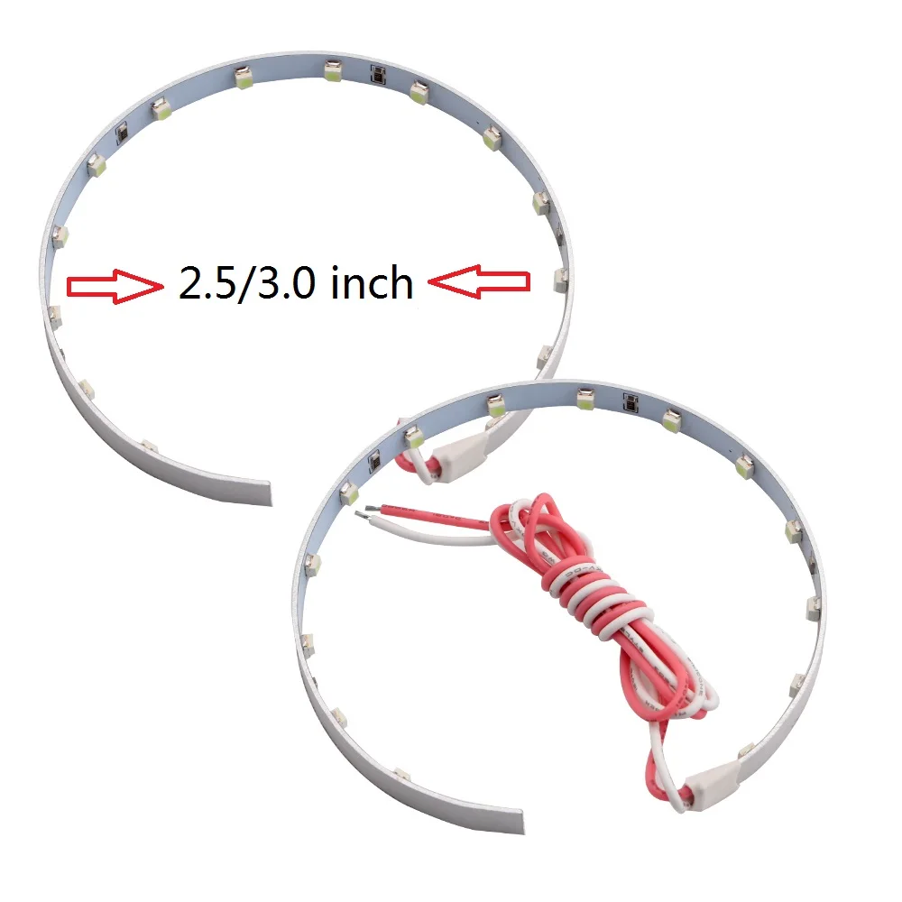 YM E-яркий 2 шт./компл. 360 Злой Глаз дьявольские глаза 3528 15 SMD светодиодный фары DRL, работающего на постоянном токе 12 В белого и синего цвета красный зеленый желтый светло-голубой фиолетовый