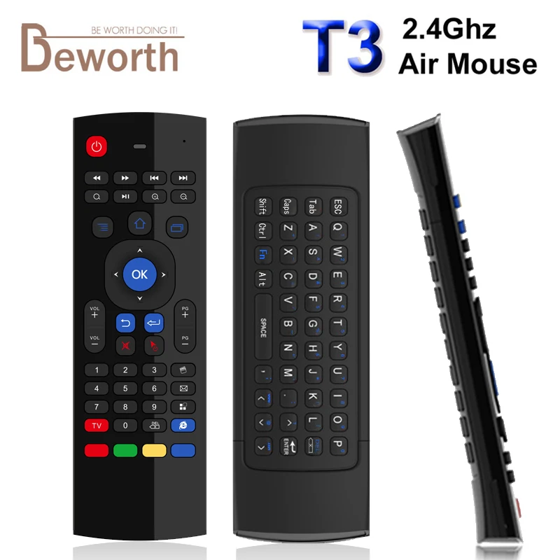 T3 Fly Air mouse 2,4 ГГц и беспроводная мини-клавиатура с микрофоном и пультом дистанционного управления для Android tv Box медиаплеер подсветка Air mouse
