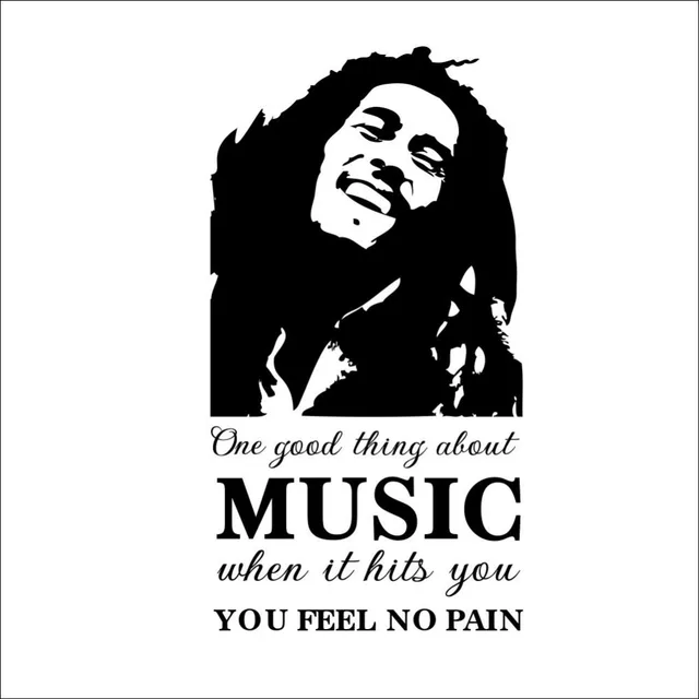 Calcomanía de vinilo para pared, calcomanía de gran tamaño de 42,1x22,4 pulgadas, estilo Bob Marley con música, adhesivos removibles para pared|wall sticker|removable wall stickersvinyl wall - Calcomanía de vinilo para pared, calcomanía de gran tamaño de 42,1x22,4 pulgadas, estilo Bob Marley con música, adhesivos removibles para pared|wall sticker|removable wall stickersvinyl wall -