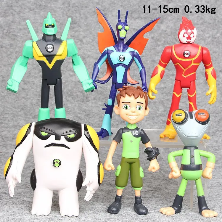 

6PCS BEN 10 Alien Action Figure Toys Ben Tennyson Gwen Tennyson Grandpa Max Tennyson Kevin Eleven PVC Figurine 11-15cm