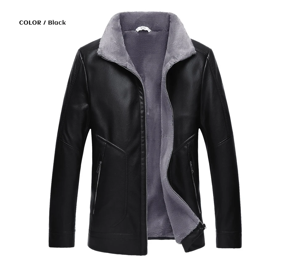 Leren Jas Mannen Fur Collar Sheepskin Leather Jacket Men Winter Black Fleece Jacket Lamb Skin Coat Mens Thick Business Coats 4XL