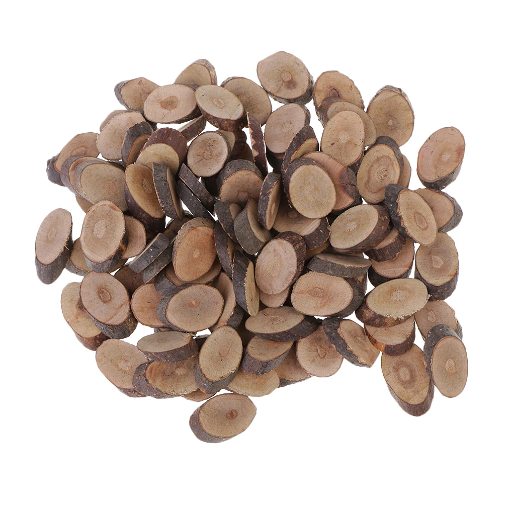 Assorted Sizes Rustic Wood Log Slices Discs Cutout Circle Semicircle Wood Disks Crafts Paint Decor For Wedding DIY Decorations