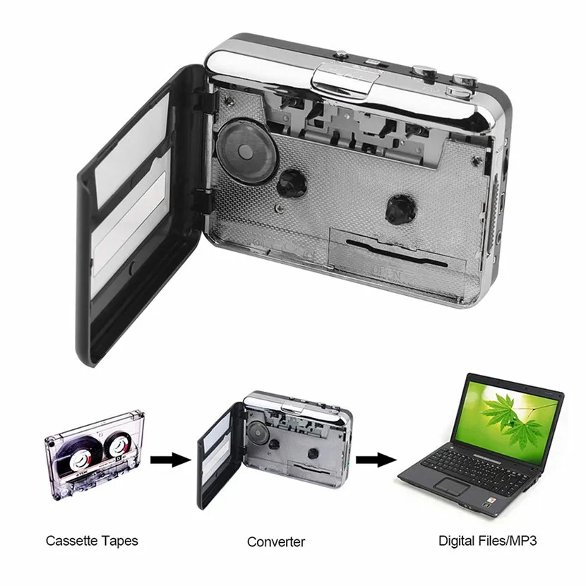 2018 лента к ПК Супер кассеты в MP3 аудио Музыка CD цифровой плеер конвертер записывающее устройство + наушники с USB 2,0 Прямая доставка