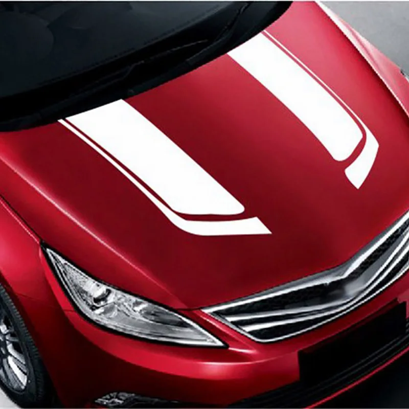 Car Sticker Pair Car WhiteBlue Racing stripe Sport Hood Decal Vinyl Auto Bonnet sticker top Quality Fashion car-styling sticker (3)