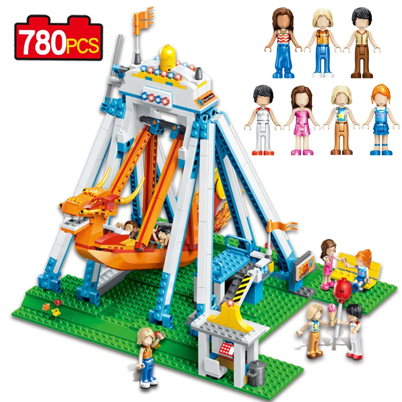 

New Style 780pcs The Adventure of the Pirate Ship Seven friends compatible Legoed Building Blocks Funny Action Figure Toys Gift