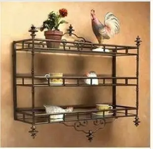 Continental Iron Kitchen Shelf Bathroom Storage Rack Wrought Continental Iron Kitchen Shelf Bathroom Storage Rack Wrought Wall Shelves