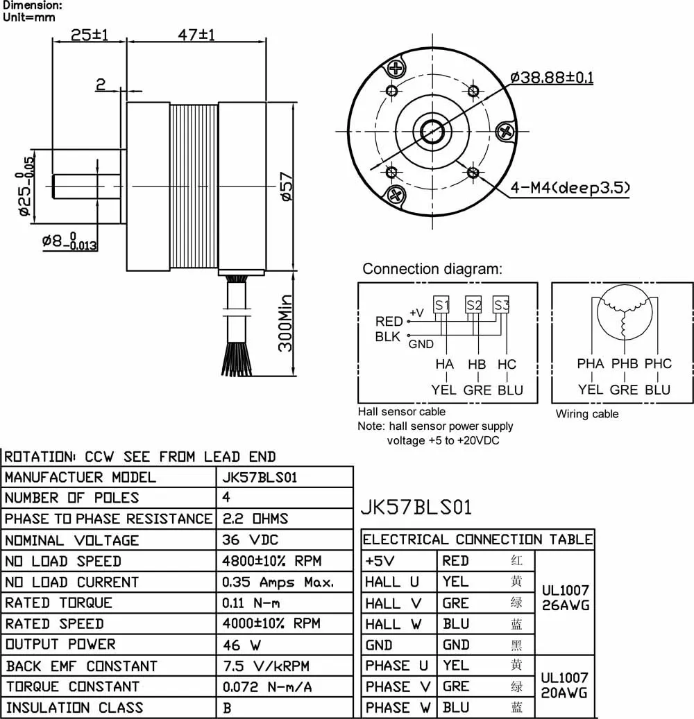 57BLDCS бесщеточный двигатель постоянного тока 36V 4000 об/мин 46W 6.8A квадратная Торцевая крышка двигателя круг the fuselage Hall Отзывы 3 phase comutator