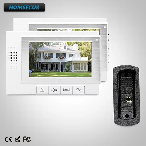 

HOMSECUR 7" Hands-free Video&Audio Smart Doorbell+Intra-monitor Audio Intercom TC041+TM702-W