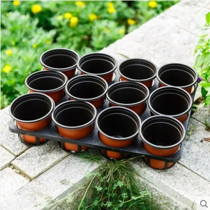Coolrunner 100 PCS 4 Inch Plastic Flower Seedlings Nursery Pots Plant Container Seed Starting Pots 
