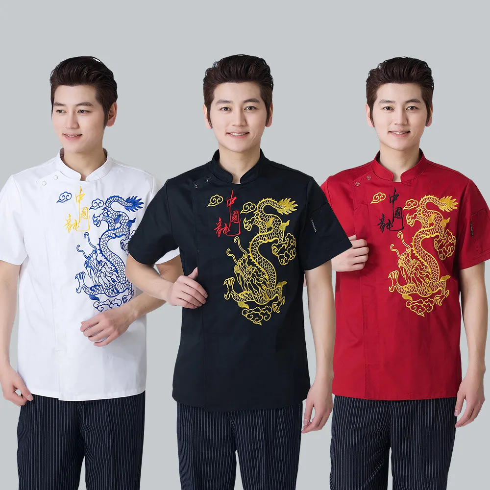 High quanlity Hotel Chef Uniform short and Long Sleeved Chef Jacket Restaurant Waiter Kitchen Uniform Cooking Clothing 3 colors