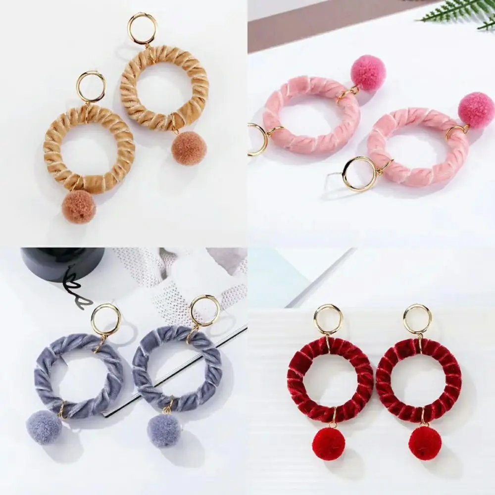 

Fashion Elegant Jewelry Pendientes 2019 Earring White Lace Circle Earings For Women Cute Girls Party Gifts
