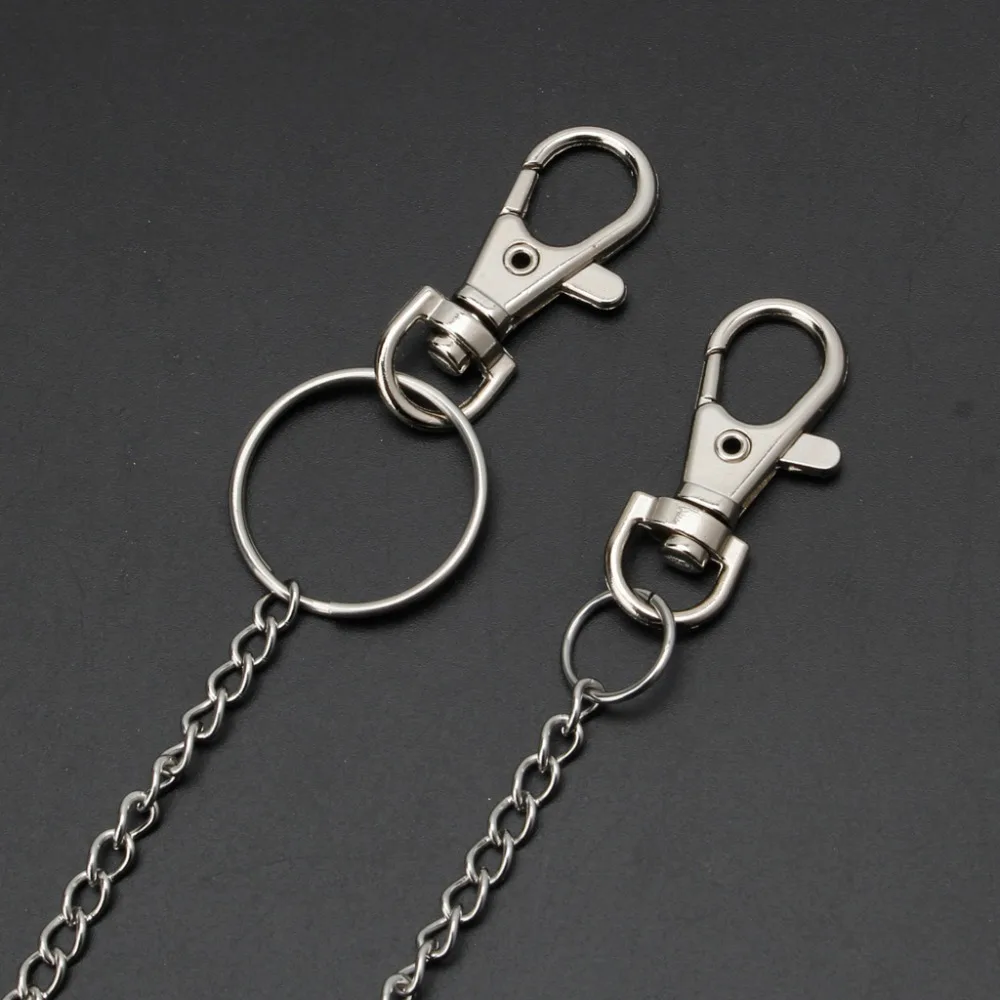 Trendy Long Metal Wallet Chain Leash Pant Jean Keychain Ring Clip Men's Hip Hop Jewelry