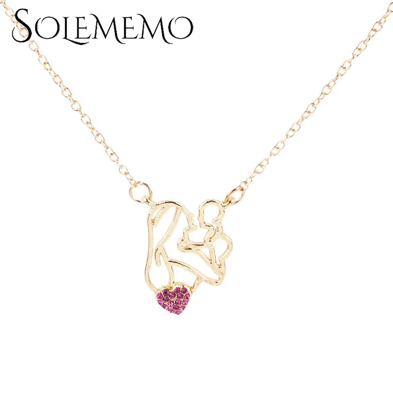 Solememo, новинка, модные стразы для мамы и ребенка, ожерелье с подвеской в виде сердца, ювелирные изделия для мамы и ребенка, подарок на день матери, N6752