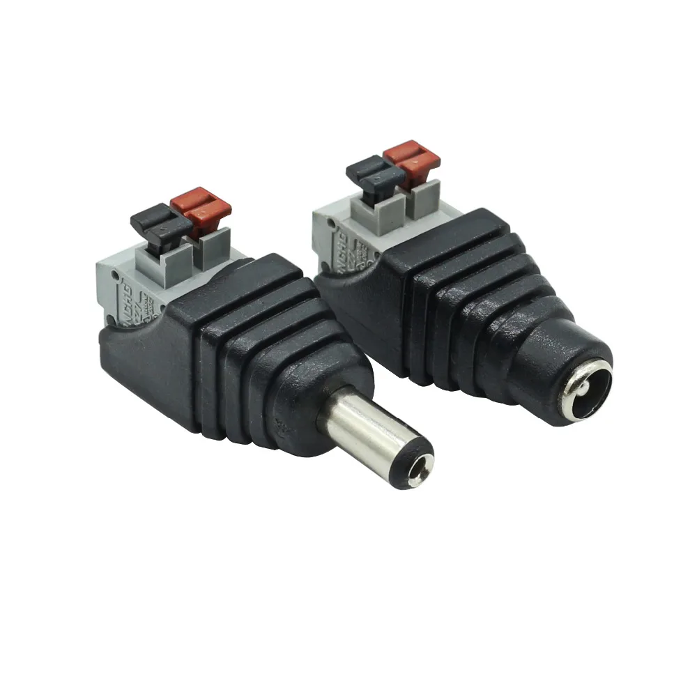 

1pair DC Male & Female connector 2.1*5.5mm DC Power Jack Adapter Plug Connector for 3528/5050/5730 single color LED Strip Lig