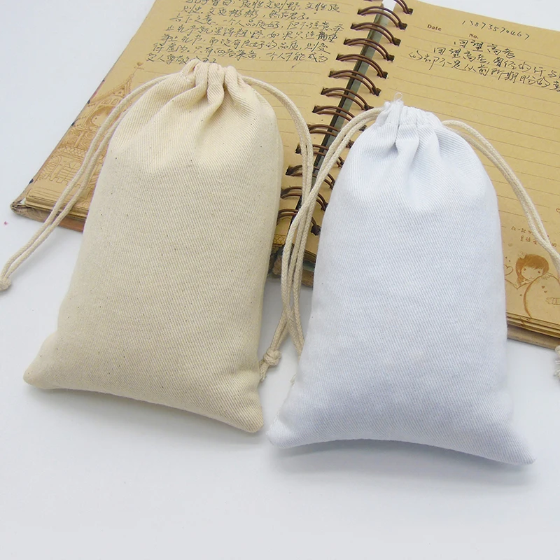 

Cotton Bag Packaging Jewelry Cloth Drawstring Pouch Makeup Wedding Party Storage Shoe Gift Bags Dustproof Sack Print Logo Custom