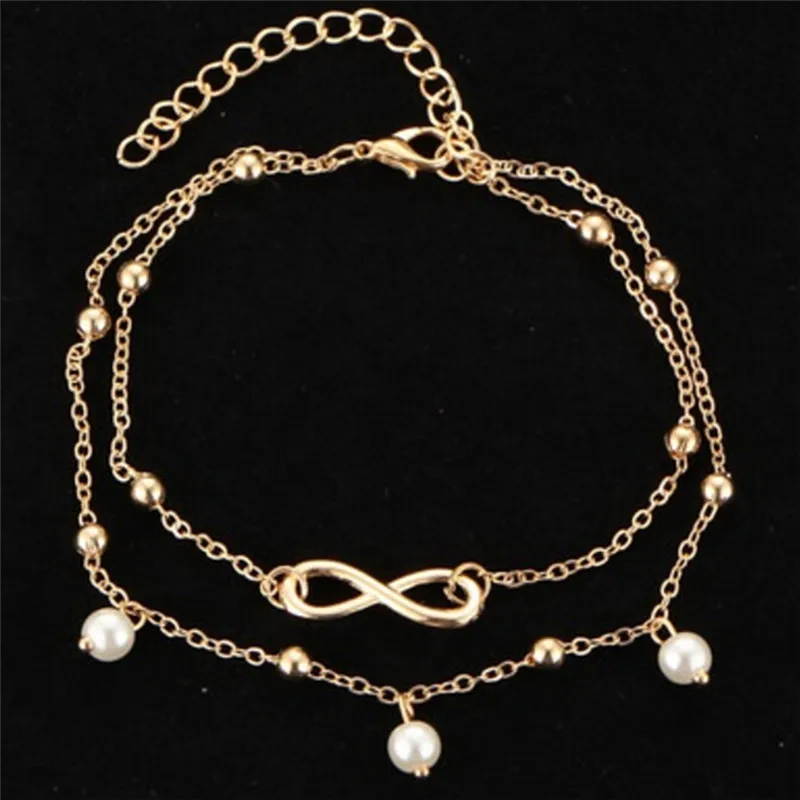 5pcs 2017 New Bohemia Heart Anchor Female Barefoot Crochet 8 Shape Bracelets Anklets Foot Jewelry Foot Chain Gift For Women