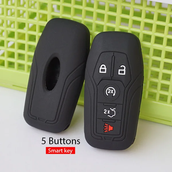 

Silicone key fob cover case shell holder for FORD EDGE EXPLORER Fusion Mustang F150 for Lincoln MKZ MKC 5 button keyless Remote