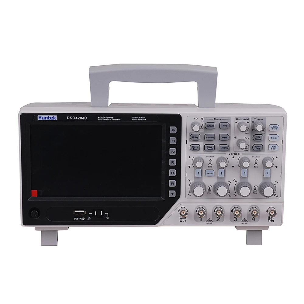 

Hantek DSO4204C 4CH 1GS/s 80-250 MHz 4 Channels 1CH Arbitary/Function Waveform Generator Oscilloscope