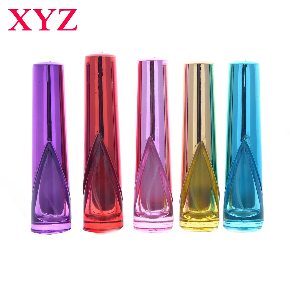 Hight Quality 6 Colors 6 PCS 15ml Long Printed Color Glass Cylinder Spray Perfume Bottle Atomizer Cosmetic Refillable Bottles