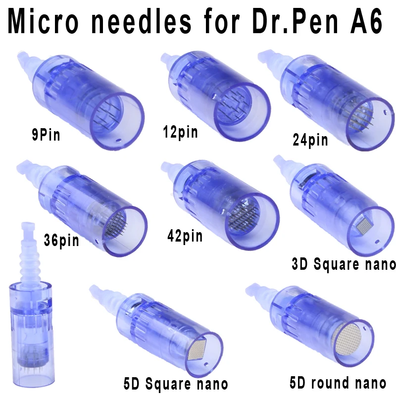 Nano para o Auto Agulhas de Tatuagem Dicas de Agulha Caneta Elétrica Derma Micro Agulhas Baioneta 9 - 12 24 36 42 Pinos Cartucho Dr. a6 50 Pçs 6 Agulhas para tatuagem