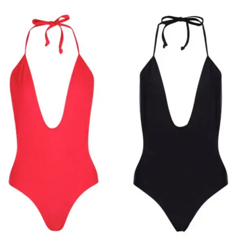back drawstring sexy swim bodysuit