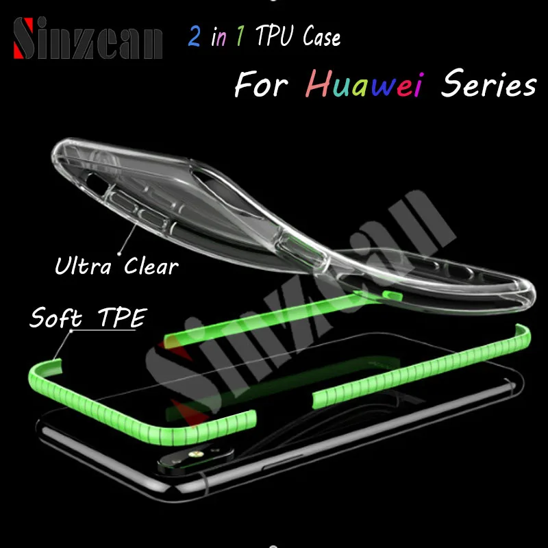 Sinzean 100pcs For Huawei mate 20 lite/mate pro/P20 lite/P20 Pro/P smart/honor play/8X Colorful 2 in 1 Silicone back case | Мобильные