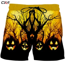 CJLM Новинка зимы Хэллоуин лес черные мужские шорты 3D печать дьявол Тыква Человек Одежда в китайском стиле