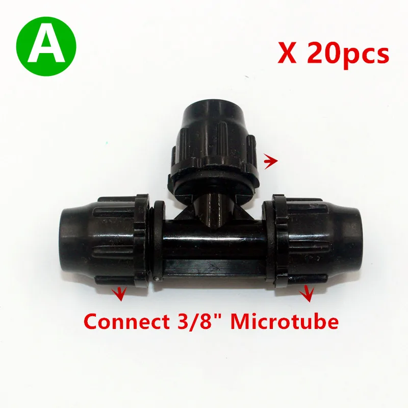 8/11 мм шланговый замок гайка равные тройники Простая установка, устойчивые к ультрафиолетовым лучам садовое растение для полива и орошения трубный тройник U109