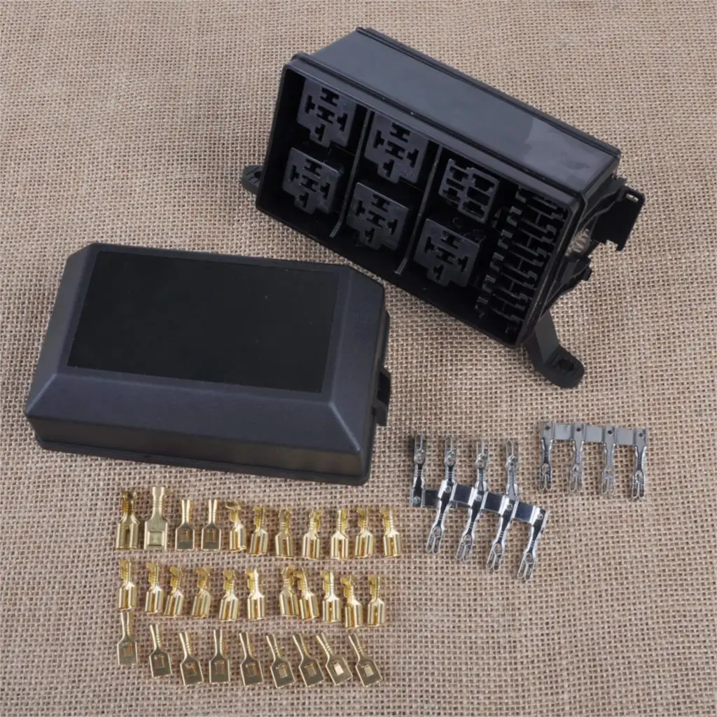 

CITALL Car Auto Fuse Relay Holder Box 6 Socket 5 Road The Nacelle Insurance for Ford BMW Mercedes Honda VW Audi Nissan Kia Rio