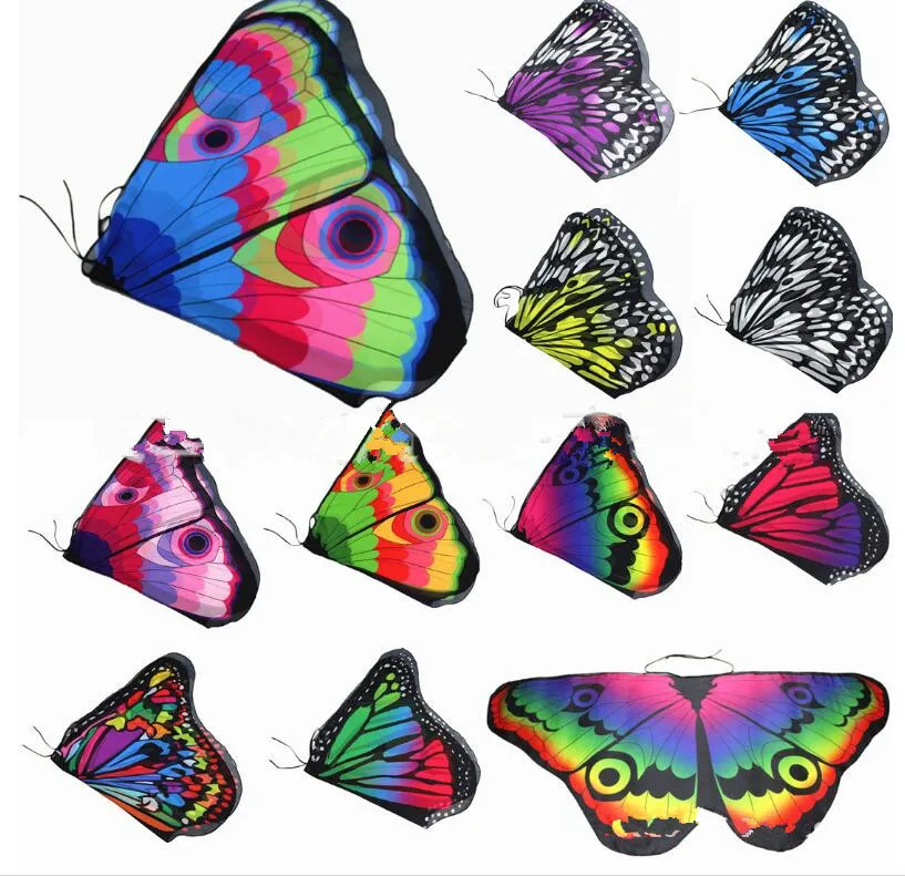 

Girls Butterfly Wings Shawl Cape Scarf Fabric Dance Wing Dress Up Costume Accessary Children Satge Pros Cheap Free Shipping