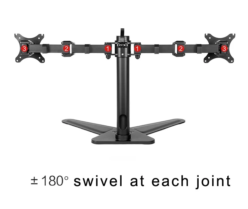 Настольный 1"-30" двойной кронштейн для монитора Arm полный движения светодиодный ЖК-дисплей компьютер Дисплей стенд Макс. загрузка 10kgs каждая головка D2D