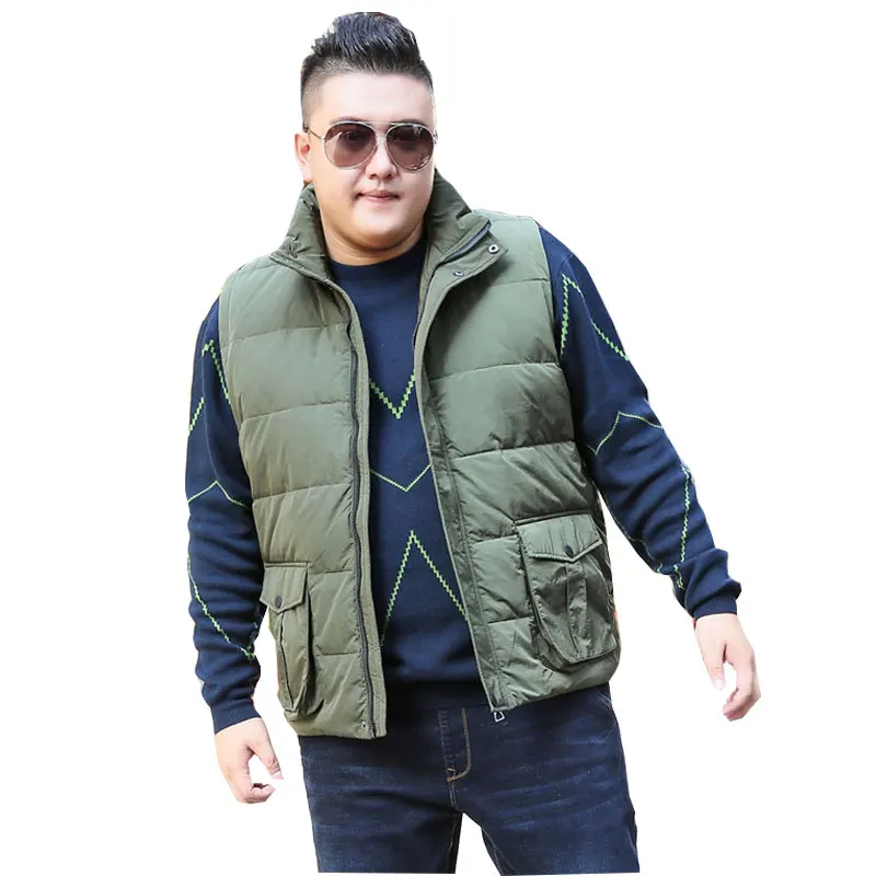 Новинка зимы, мужской повседневный теплый жилет большого размера XL-9XL 10XL, модная куртка свободного кроя с воротником, подходит для 170 кг, брендовая мужская одежда