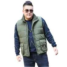 Новинка зимы, мужской повседневный теплый жилет большого размера XL-9XL 10XL, модная куртка свободного кроя с воротником, подходит для 170 кг, брендовая мужская одежда