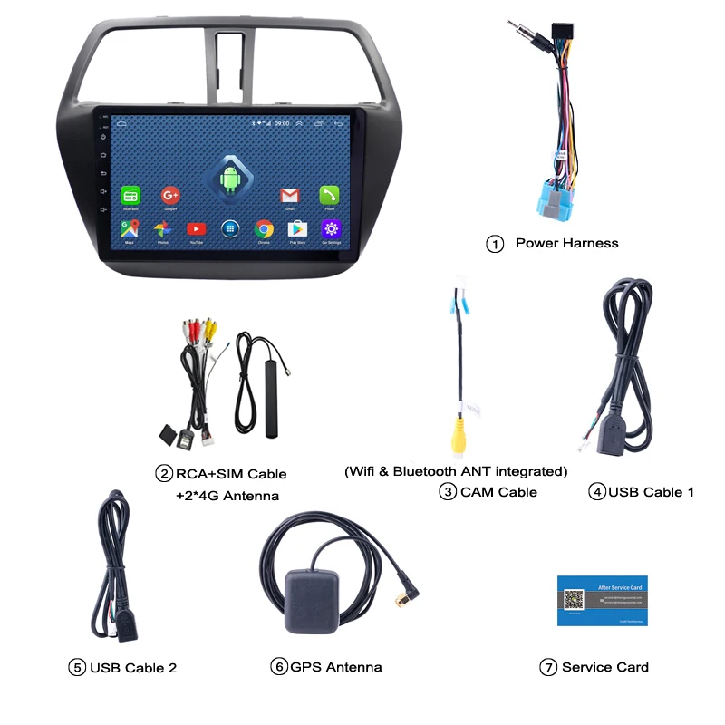 Discount Wanqi Android 8.0 2+32G  wifi and 4G 2.5D full touch screen  For Suzuki S-CROSS 2014 2015 2016 2017 GPS video dvd  Navigation 3