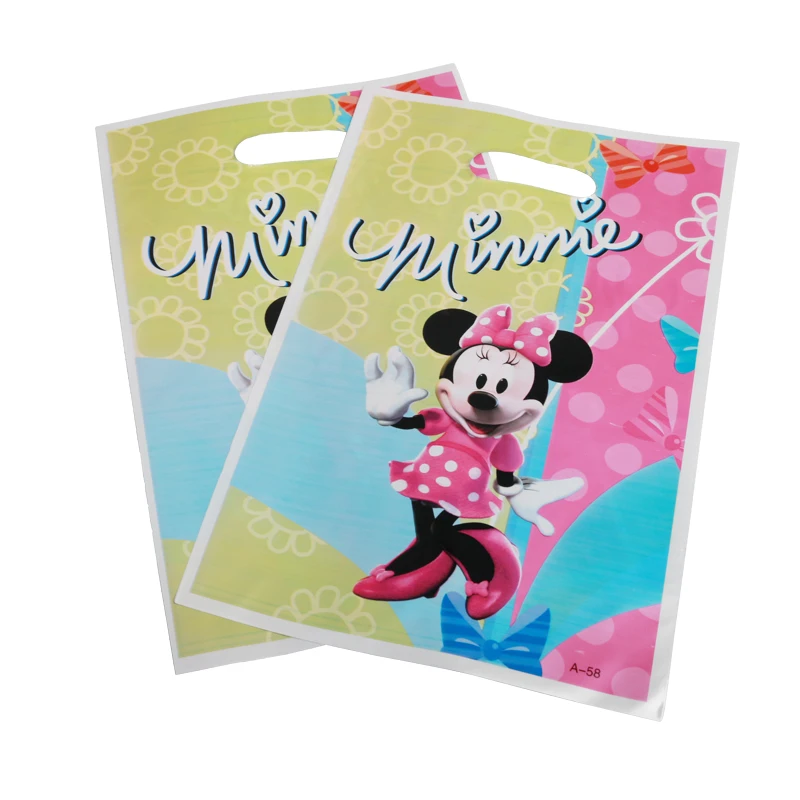 40 шт./лот/партия Kawaii Minnie Подарочная сумка для детского дня рождения пластиковая