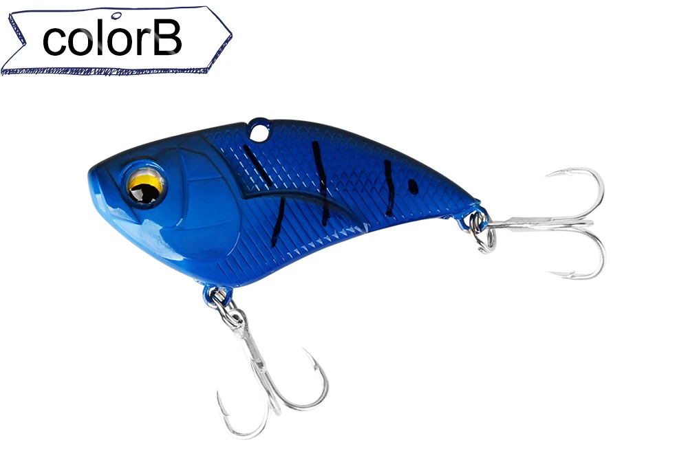 RoseWood 5.3cm 15g ABS Fishing Lures Hard Bait Minnow VIB Lure With 2 Treble Hooks Sinking Vibration Lipless Lure  (5)