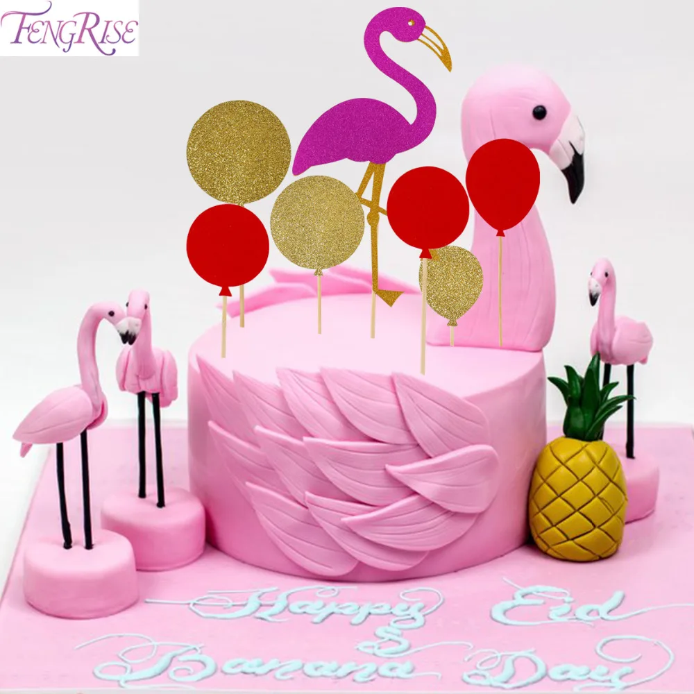 

FENGRISE Pink Flamingo Cake Topper Wedding Cupcake Decoration Flamingo Anniversary Cake Decorating Supplies Flamingo Party Decor