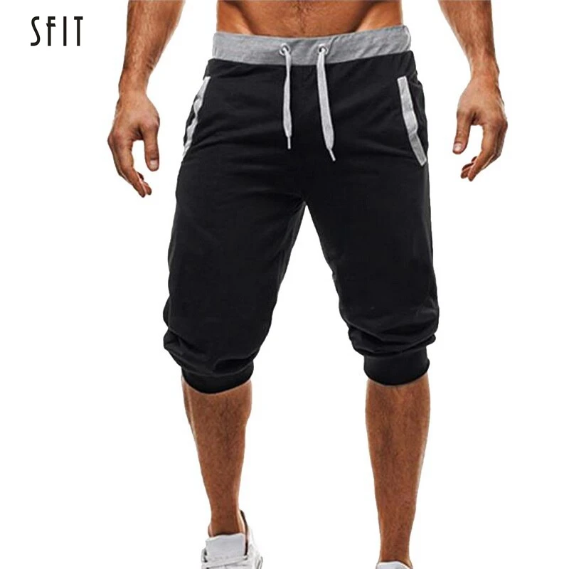 

SFIT Men Baggy Jogger Casual Slim Harem Shorts Soft 3/4 Trousers Fashion New Brand Male Sweatpants Summer Comfy Men Shorts 2019