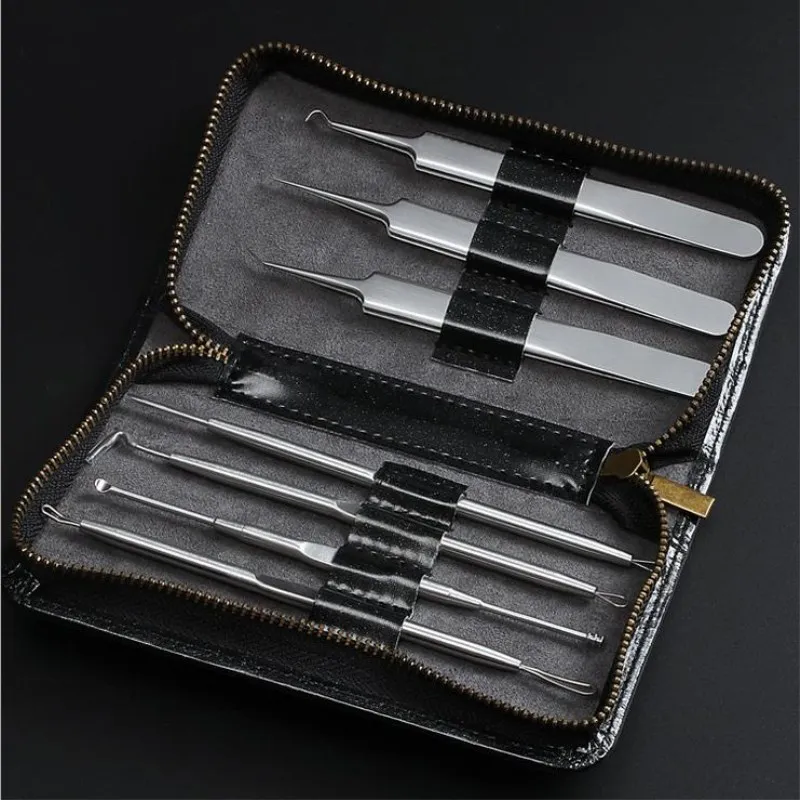 7PCS/Set High-grade Stainless Steel Blackhead Extrator With PU Bag Acupuncture Acne Needle Acne Blackhead Remover Face Care Tool 7PCS/Set High-grade Stainless Steel Blackhead Extrator With PU Bag Acupuncture Acne Needle Acne Blackhead Remover Face Care Tool