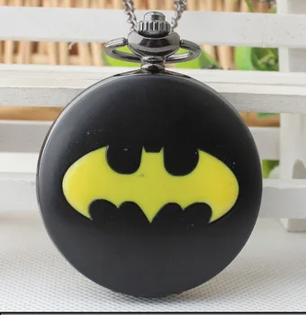 

Wholesale 20 PCS/lot Batman Black Dial Movie Quartz Pocket Watch Analog Pendant Necklace Men Women Watches Chain Gift