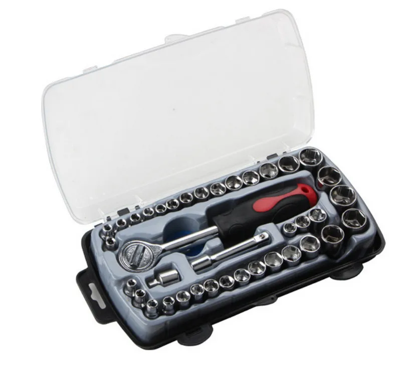 

40pcs 1/4 Inch Socket Set Car Repair Tool Ratchet Set Torque Wrench Bit A Set of Keys 3/8 Inch Ratchet Handle Chrome Vanadium