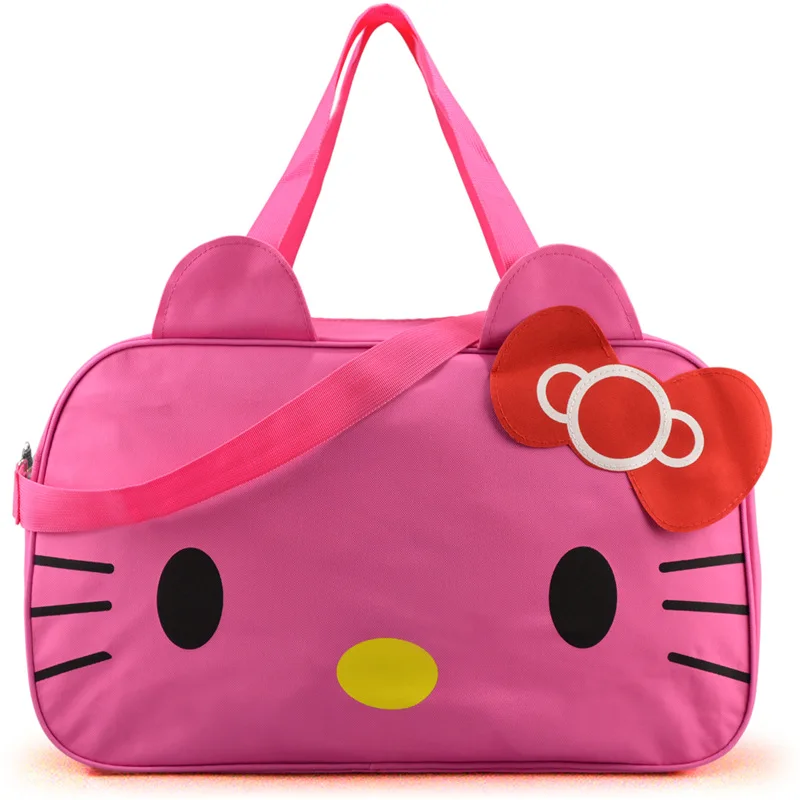 Сумки hello kitty, женские дорожные сумки для девочек, мультяшная сумка на плечо, Большая вместительная сумка для девушек, дорожные сумки Y056 - Цвет: rose red