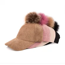 Женская Бейсболка s Осень Зима популярная Повседневная шляпа Gorras шерсть хаки декоративная шапка вельвет вертикальный бейсбольный мяч шляпы