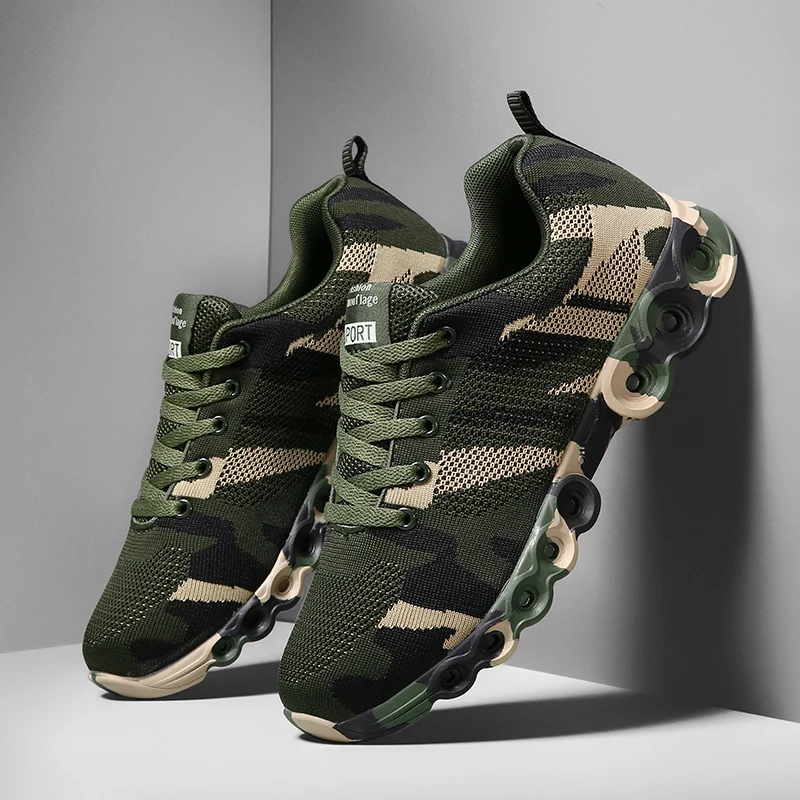 

YRRFUOT Brand Mens New Camouflage Sports Shoes High Quality Trend Unisex Sports Shoes Outdoor Non-slip Women Trend Running Shoes