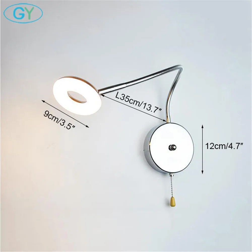Светодиодная настенная лампа с выключателем на цепочке 5 Вт длина 35 см|led wall lamp|wall